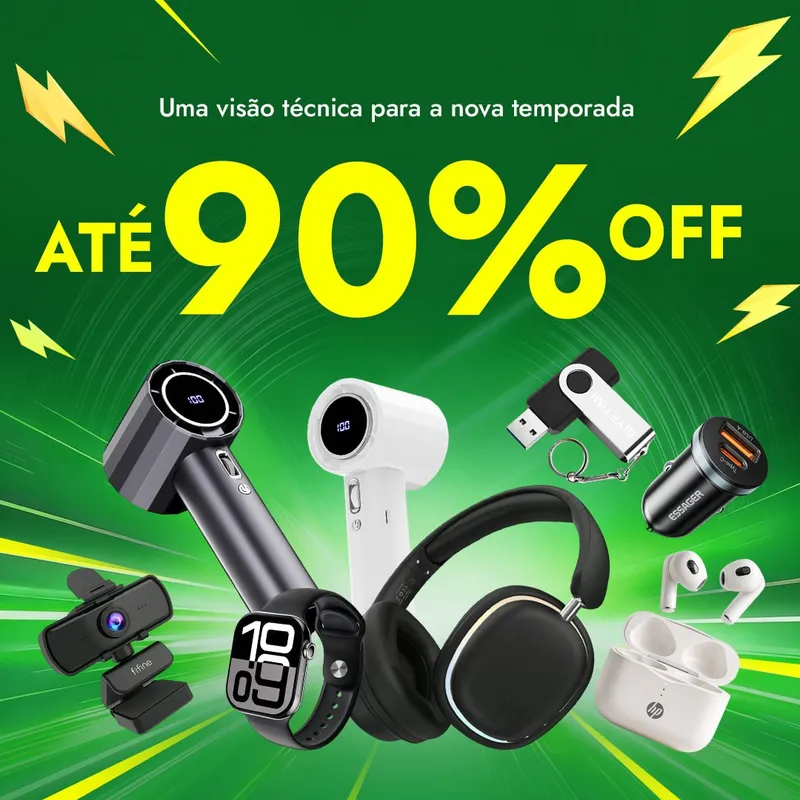 Até 90% de desconto em eletrônicos
