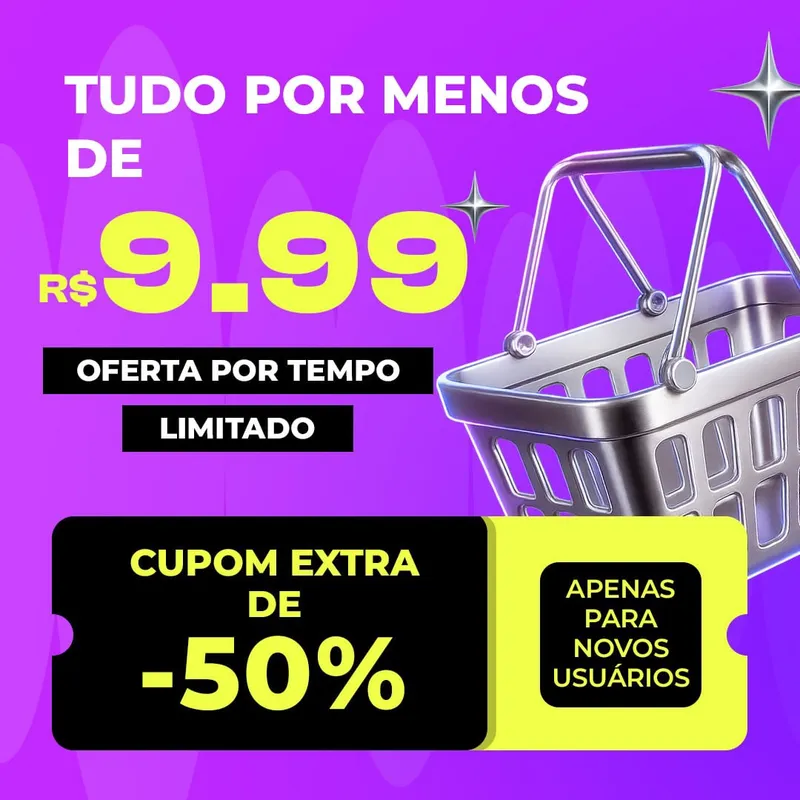 Tudo por menos de R$ 9,99